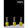 Confezione 100 Pz Tubetto Capicorda Isolato Per Cavi 10mm² Terminale 12mm E10-12