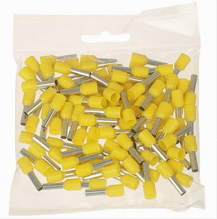 Confezione 100 Pz Tubetto Capicorda Isolato Per Cavi 10mm² Terminale 12mm E10-12