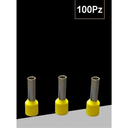 Confezione 100pz Tubetto Capicorda Isolato Per Cavi 1.5mm² Terminale Da 8mm E1508