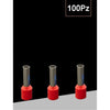 Confezione 100pz Tubetto Capicorda Isolato Per Cavi 1.5mm² Terminale Da 8mm E1508