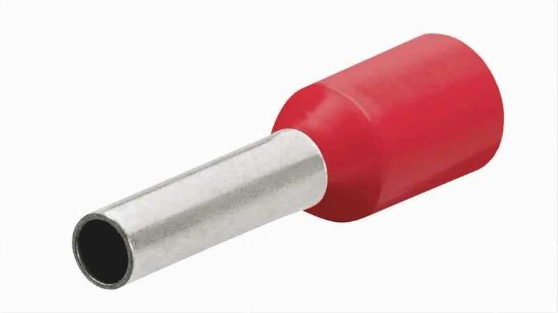 Confezione 100pz Tubetto Capicorda Isolato Per Cavi 1.5mm² Terminale Da 8mm E1508