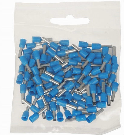 Confezione 100pz Tubetto Capicorda Isolato Per Cavi 1.5mm² Terminale Da 8mm E1508
