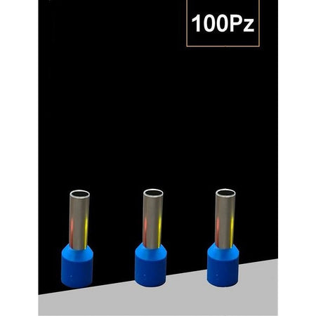 Confezione 100 Pz Tubetto Capicorda Isolato Per Cavi 16mm² Terminale 12mm E16-12