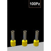 Confezione 100 Pz Tubetto Capicorda Isolato Per Cavi 16mm² Terminale 12mm E16-12