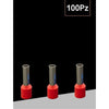 Confezione 100 Pz Tubetto Capicorda Isolato Per Cavi 16mm² Terminale 12mm E16-12