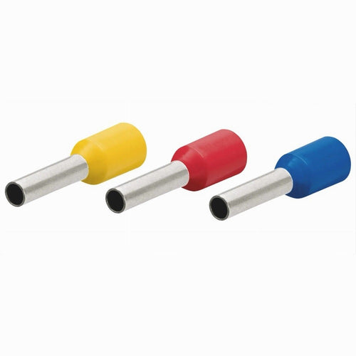Confezione 100 Pz Tubetto Capicorda Isolato Per Cavi 16mm² Terminale 12mm E16-12