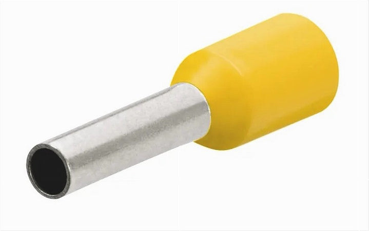 Confezione 100 Pz Tubetto Capicorda Isolato Per Cavi 16mm² Terminale 12mm E16-12