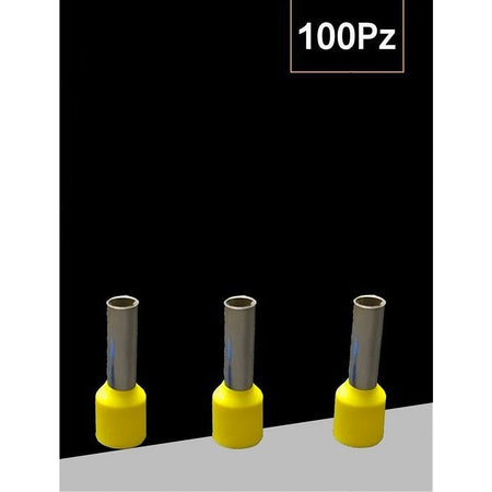 Confezione 100pz Tubetto Capicorda Isolato Per Cavi Da 2.5mm² Terminale 8mm E2508