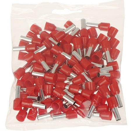 Confezione 100pz Tubetto Capicorda Isolato Per Cavi Da 2.5mm² Terminale 8mm E2508