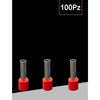Confezione 100pz Tubetto Capicorda Isolato Per Cavi Da 4 Mm² Terminale 9mm E4009