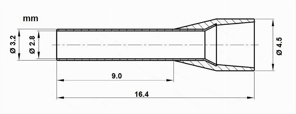 Confezione 100pz Tubetto Capicorda Isolato Per Cavi Da 4 Mm² Terminale 9mm E4009