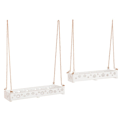 Vassoio decorativo Hilaris in legno MDF con corde decorazioni natalizie set da 2