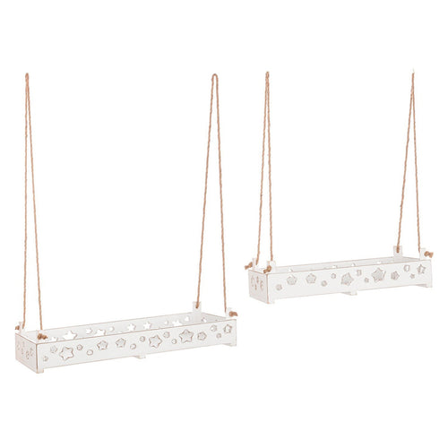 Vassoio decorativo Hilaris in legno MDF con corde decorazioni natalizie set da 2