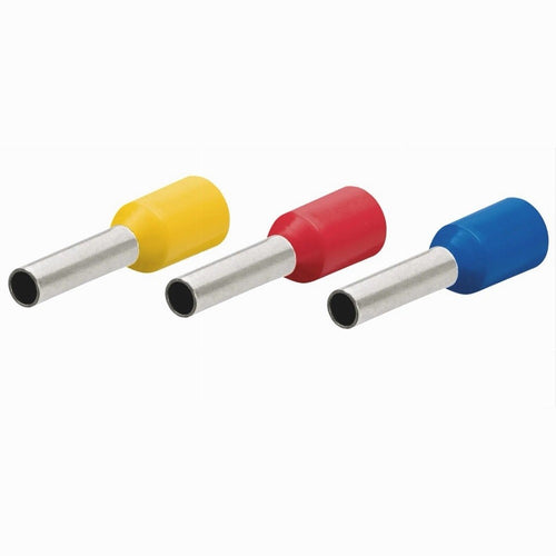 Confezione 100 Pz Tubetto Capicorda Isolato Per Cavi 6 Mm² Terminale 12 Mm E6012