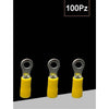 Set 100 Pz Capicorda Terminale Ad Occhiello Isolato Per Cavi 1.5-2.5mm² M4 Rv2-4