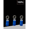 Set 100pz Capicorda Terminale Ad Occhiello Isolato Per Cavi 4 A 6 Mm² M6 Rv5.5-6