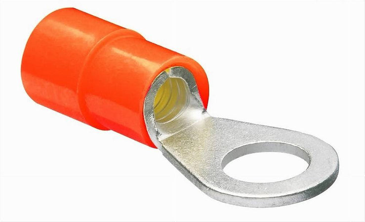 Set 100pz Capicorda Terminale Ad Occhiello Isolato Per Cavi 4 A 6 Mm² M6 Rv5.5-6