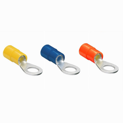 Set 100pz Capicorda Terminale Ad Occhiello Isolato Per Cavi 4 A 6 Mm² M6 Rv5.5-6