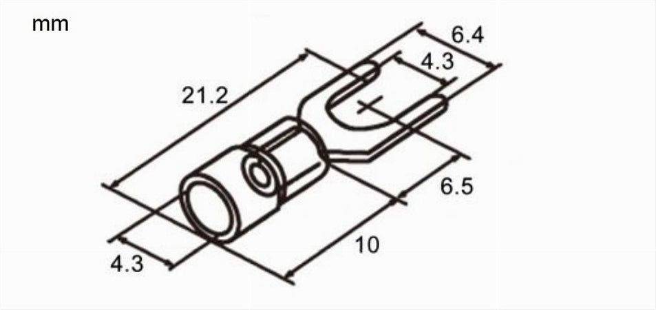 Set 100 Pz Capicorda A Forcella A Crimpare Per Cavi 0.5-1.5 Mm² Isolato Sv1.25-4