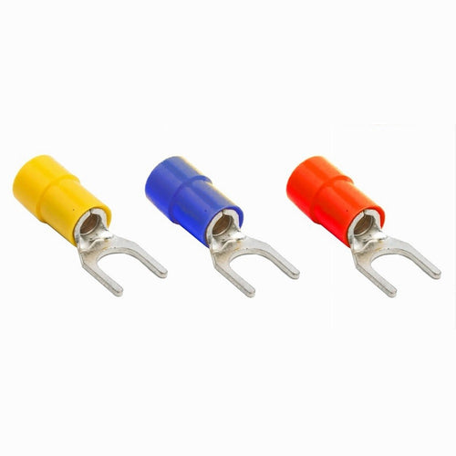 Set 100 Pz Capicorda A Forcella A Crimpare Per Cavi 0.5-1.5 Mm² Isolato Sv1.25-4