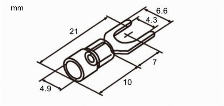 Set 100 Pz Capicorda A Forcella A Crimpare Per Cavi 4 A 6 Mm² Isolato M4 Sv5.5-4