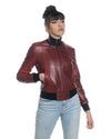 Bomber Donna - Bomber Donna Bordeaux in vera pelle