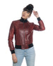 Bomber Donna - Bomber Donna Bordeaux in vera pelle