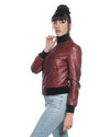 Bomber Donna - Bomber Donna Bordeaux in vera pelle