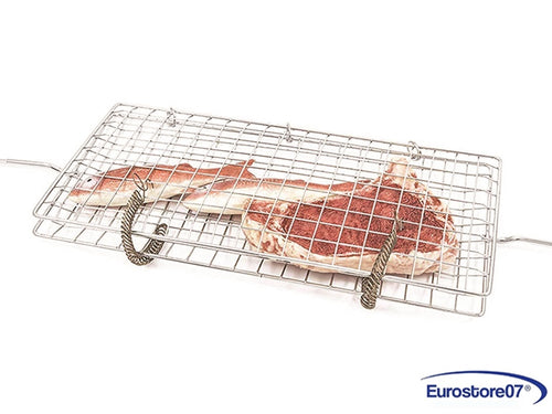 GRATICOLA SPIEDO GIREVOLE MEDIA IN ACCIAIO CROMATO PER GIRARROSTO cm.70x47x22