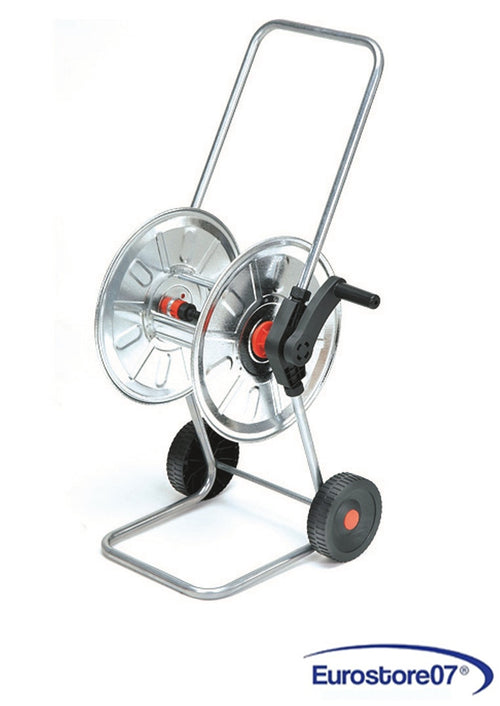 AGRATI AVVOLGITUBO ZINCATO CON RUOTE capacità mt.50 tubo da 1/2 + 2 raccordi