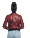 Bomber Donna - Bomber Donna Bordeaux in vera pelle