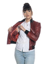 Bomber Donna - Bomber Donna Bordeaux in vera pelle