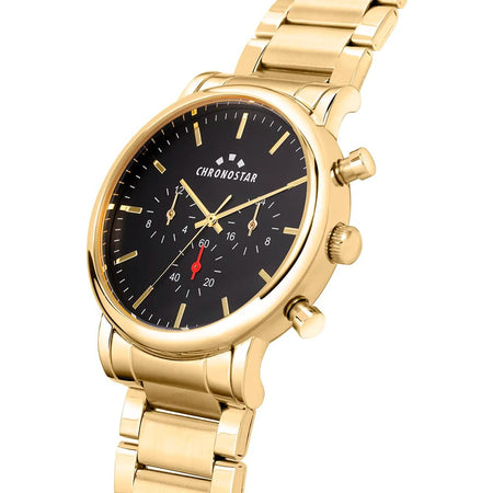 Orologio CHRONOSTAR uomo Polaris multi funzione acciaio dorato / nero