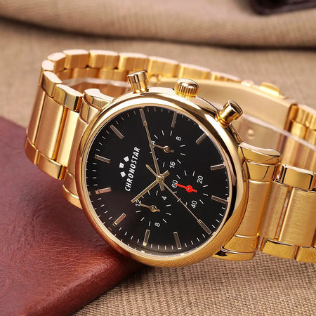 Orologio CHRONOSTAR uomo Polaris multi funzione acciaio dorato / nero