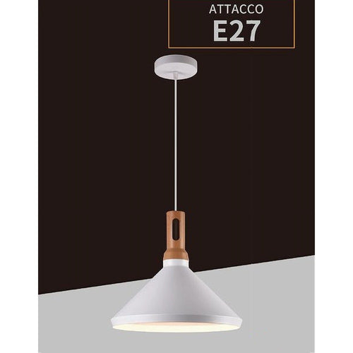 Lampadario A Sospensione Stile Industriale Lampada Pendente E27 Nero Bianco A92