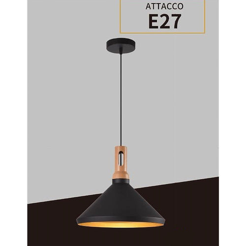 Lampadario A Sospensione Stile Industriale Lampada Pendente E27 Nero Bianco A92