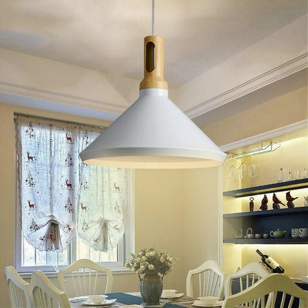 Lampadario A Sospensione Stile Industriale Lampada Pendente E27 Nero Bianco A92