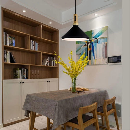 Lampadario A Sospensione Stile Industriale Lampada Pendente E27 Nero Bianco A92