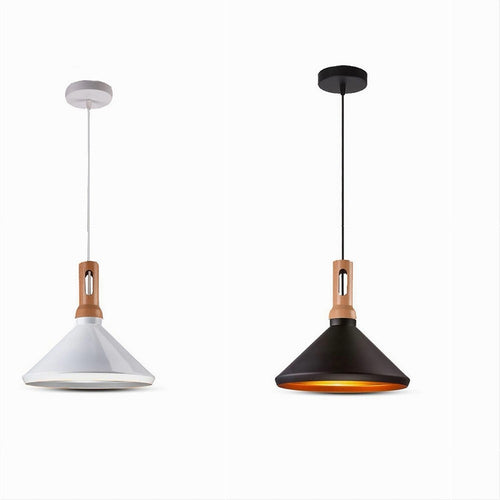 Lampadario A Sospensione Stile Industriale Lampada Pendente E27 Nero Bianco A92