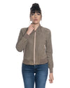 Malesia - Bomber Donna Fango in vera pelle camoscio