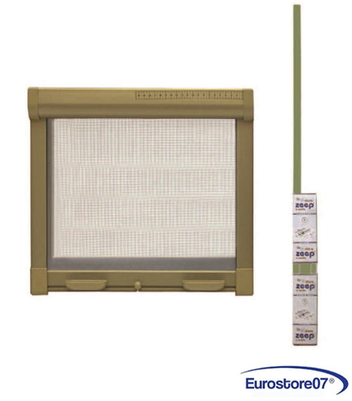Zanzariera kit a molla frizionata telaio in alluminio colore bronzo cm. 80x170h