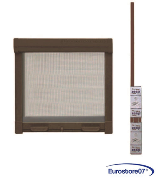 Zanzariera kit a molla frizionata telaio in alluminio colore marrone cm 120x170h