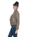 Malesia - Bomber Donna Fango in vera pelle camoscio