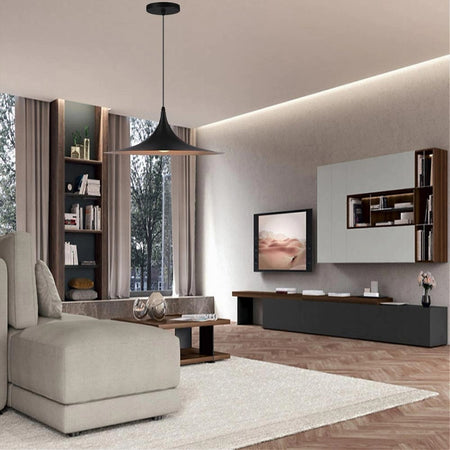 Lampadario A Sospensione Stile Contemporaneo In Metallo Decorativo Luce E27 B98