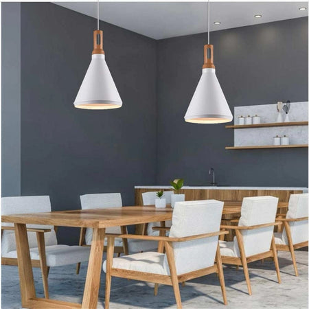 Lampadario A Sospensione Stile Industriale In Metallo Pendente A Cono E27 A94