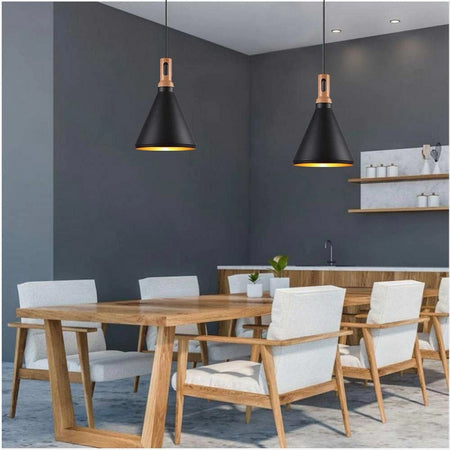 Lampadario A Sospensione Stile Industriale In Metallo Pendente A Cono E27 A94