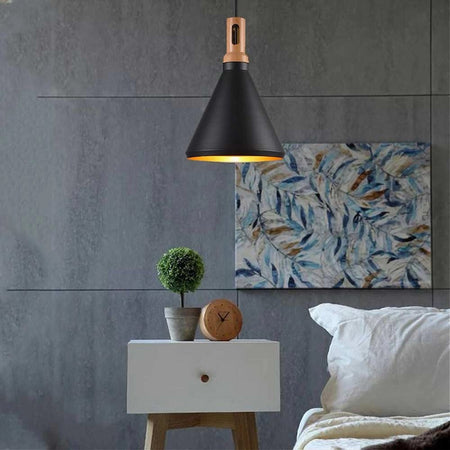 Lampadario A Sospensione Stile Industriale In Metallo Pendente A Cono E27 A94