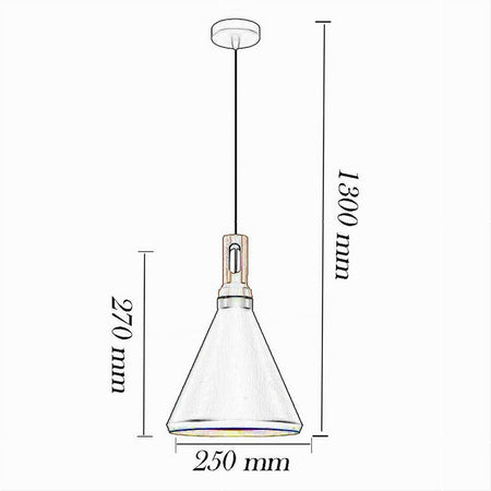 Lampadario A Sospensione Stile Industriale In Metallo Pendente A Cono E27 A94