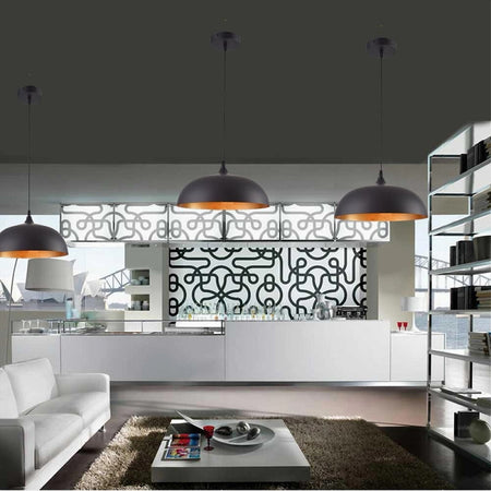 Lampadario A Sospensione Soffitto E27 Ferro Paralume Moderno Elegante Cupola B90
