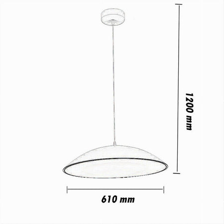 Lampadario Led A Sospensione 46w 3 Colorazione Luce Dimmerabile Telecomando B81-3c